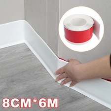 PVC FLEXIBLE SKIRTING BOARD 6M-30M LENGTH SELF ADHESIVE Soft Skirting Board UK