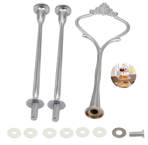 Silver tier cake plate - silver,