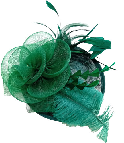 Emerald green fascinator - green,