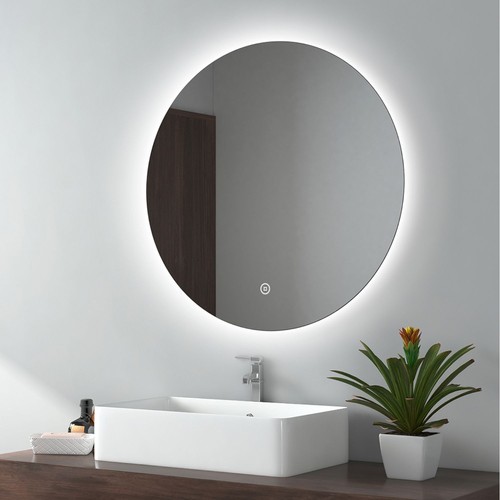 Emke round led bathroom mirror - emke,