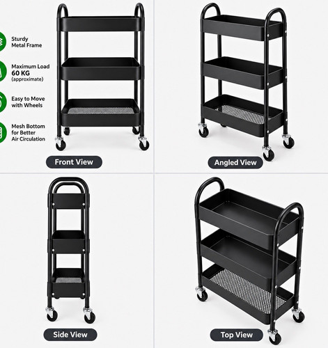 Black metal tier kitchen - black,
