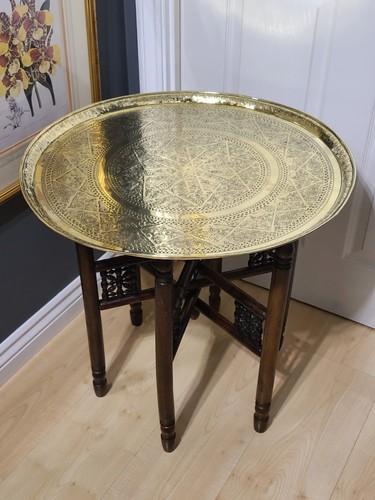 Vintage brass tray - vintage,