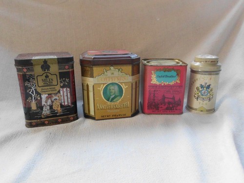 Vintage lot loose tea - loose, tins