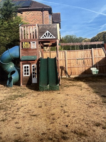 Wooden climbing frame slide - wooden,
