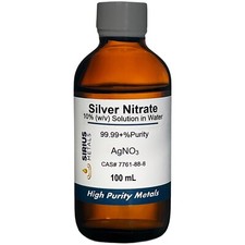 Silver Nitrate Solution (CAS# 7761-88-8) - 10.0% as 99.99+% Pure AgNO3 - 100 mL