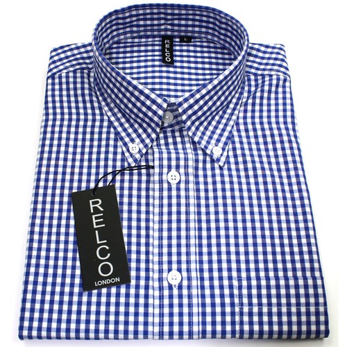 Relco mens blue white gingham - relco,