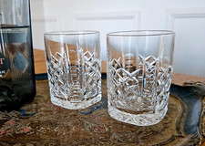 Pair of Waterford Crystal 5oz Whisky Tumblers Vintage , Ireland, 3 1/2" Tall