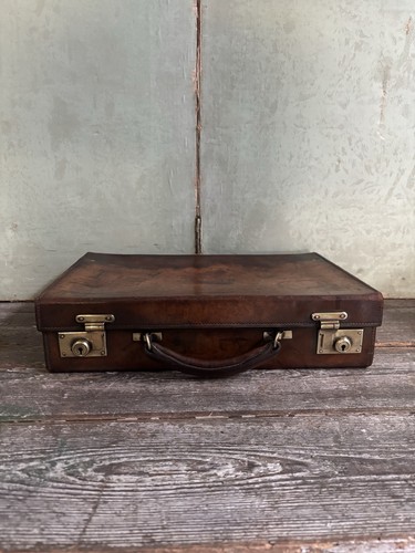 Antique leather attaché - leather, case