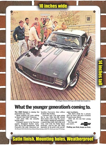 Metal sign 1969 - 1969, camaro