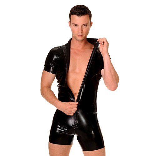 Men latex catsuit - men,