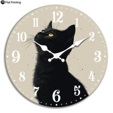 Black Cat Orange Eyes Wooden