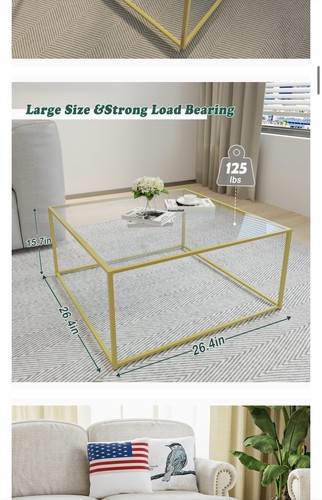Coffee table glass gold - coffee,