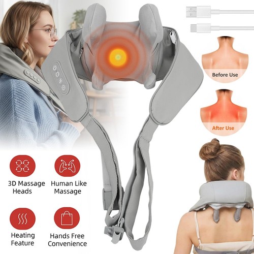 Neck shoulder massager with - &,