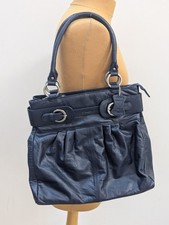 New ORIANO Navy Blue LEATHER SHOULDER Handbag Large Slouchy Quality Soft  