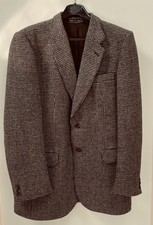 Mens Tweed Jacket Size Large 42 Chest Brown Mix Check