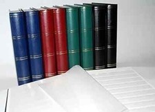 LEUCHTTURM ALBUM LIBRO FRANCOBOLLI 60 PAGINE BIANCHE NUOVI ROSSO BLU VERDE NERO