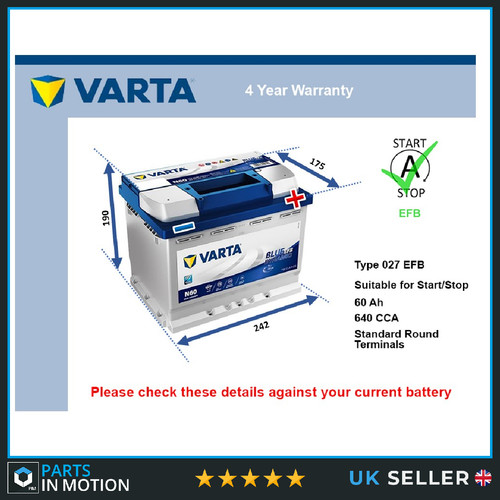 Efb car battery n60 - n60, 027