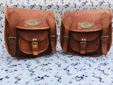 New Large Retro Saddle Bags Motorcycle Two Bags Pouch Leather Pouch 2 Panniers