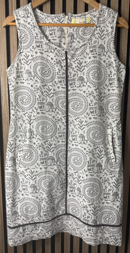 Alice collins dress cream grey - dress,