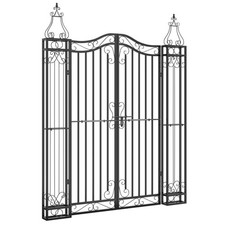 Ornamental Garden Gate Wrought Iron Outdoor Entry Door Arch Climbing vidaXL