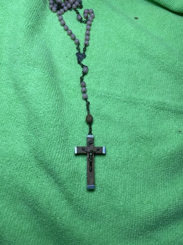 Antique rosary beads pink - beads,