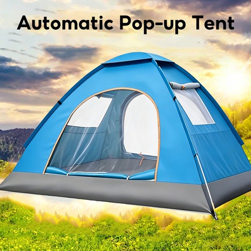 Man quick setup - camping, tent