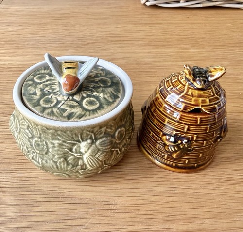 Pair vintage bee - honey, pots