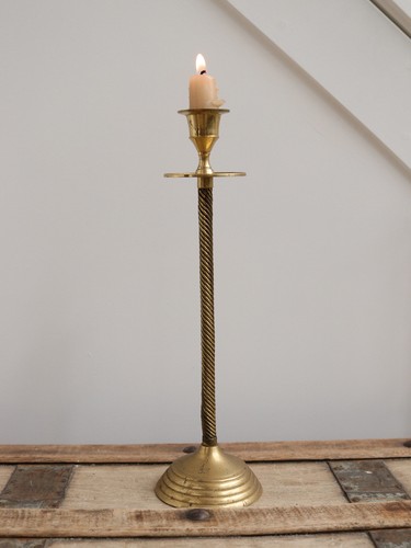Vintage tall brass candlestick - vintage,