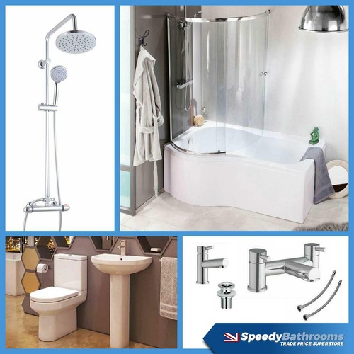 Shaped bathroom suite left - bathroom,