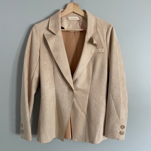 Solitaire faux suede blazer - suede,