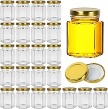 Hexagonal Glass Jars 3 oz 24