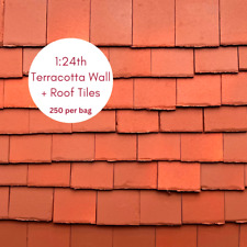 Dolls House 1:24th Scale 250 x Styrene Miniature Model Roof Tiles in Terracotta