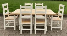 SHABBY CHIC SOLID OAK REFECTORY TABLE & 6  CHAIRS. Message for delivery quote