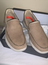 Rockport Mens Primetimecasual  Leather Slip On MocLoafers ~ Taupe ~ Size 8W~NEW
