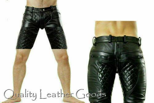 Mens leather leder - leder, quilted