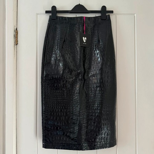 Very black faux leather croc - very,