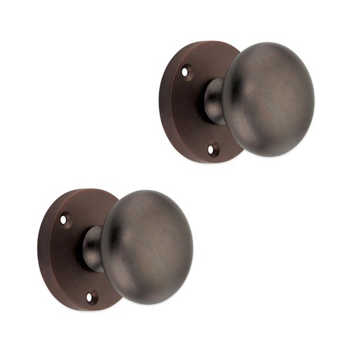 Door knob pair aged - pair,