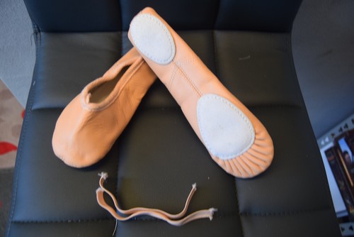 Pink leather split - , sole