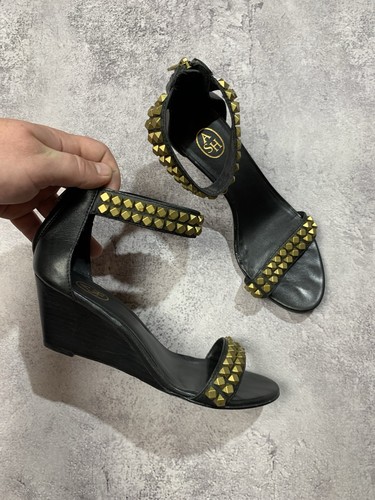 Ash black leather studded - ash,