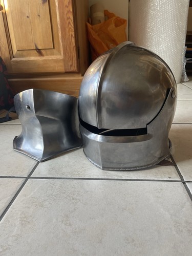 Medieval sallet with - medieval, bevor