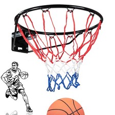 Wall Mounted Outdoor 18" Full Size Basketball Hoop Ring Rim Net Hanging Basket