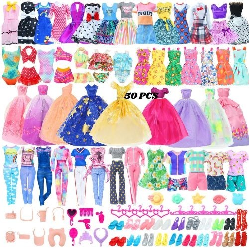 50pcs barbie doll clothes - barbie,
