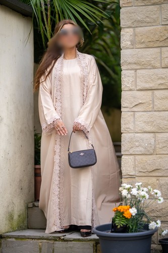 Sultea abaya beige lace - beige, lace-