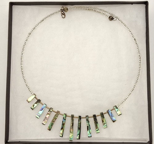 Silvertone aura abalone shell - aura,