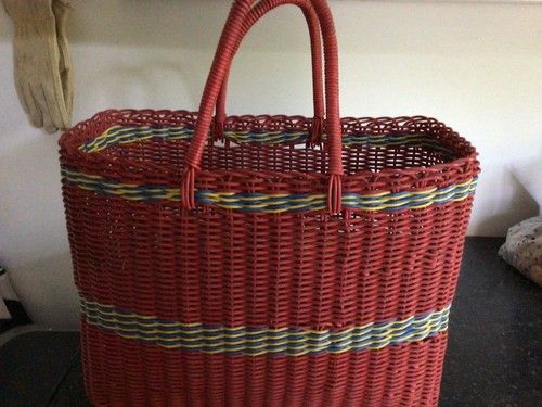 Vintage plastic wicker woven - &,