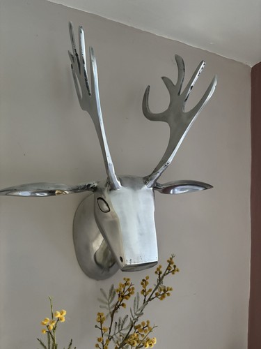Metal wall hanging deer - metal, head