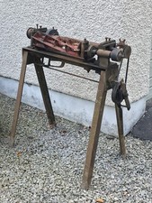 Rare vintage belt driven cylinder mower blade sharpener on stand - Project