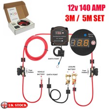 3/5M LED Ready Made VSR 12V 140A Sense Camper Van Battery Split Charge Relay Kit