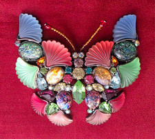 Butler & Wilson Brooch Large Vintage Multicoloured Butterfly Stamped Boxed