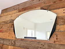 ANTIQUE ART DECO FANNED BEVELLED OVER MANTEL WALL HALL MIRROR SCALLOP SHELL CLIP